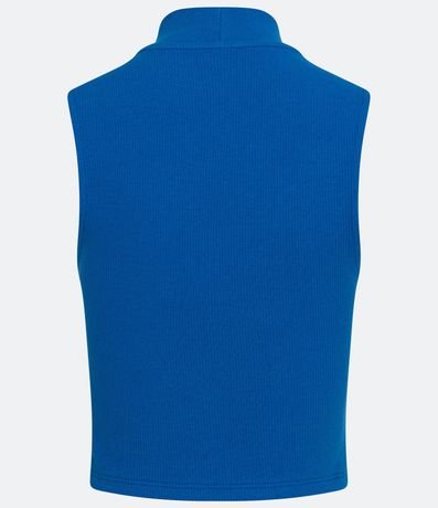 Blusa Cropped Básica sin Manga en Algodón con Cuello Alto 6