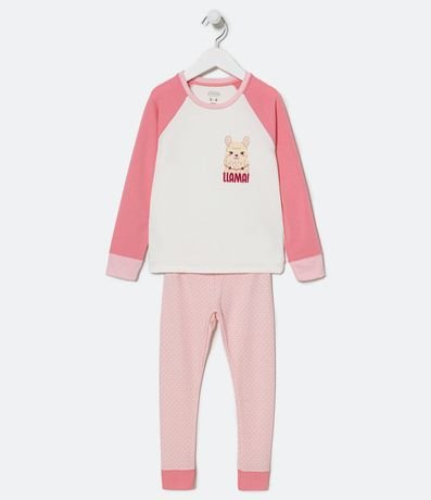 Pijama Largo Infantil con Estampado Llama - Talle 5 a 14 años 1