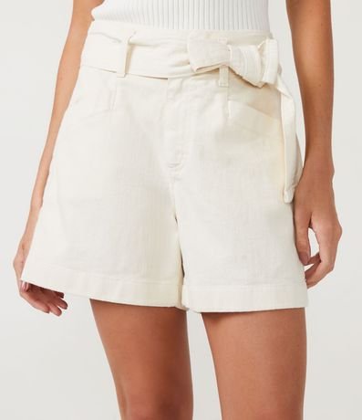 Short Corto en Sarga con Elastano y Cinturón 2