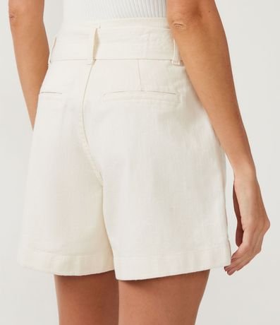 Short Corto en Sarga con Elastano y Cinturón 3