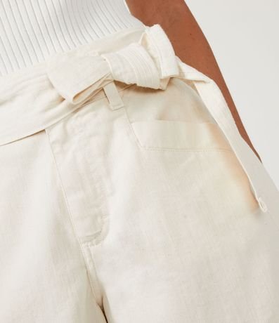 Short Corto en Sarga con Elastano y Cinturón 4