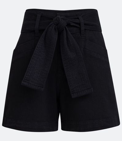 Short Corto en Sarga con Elastano y Cinturón 5