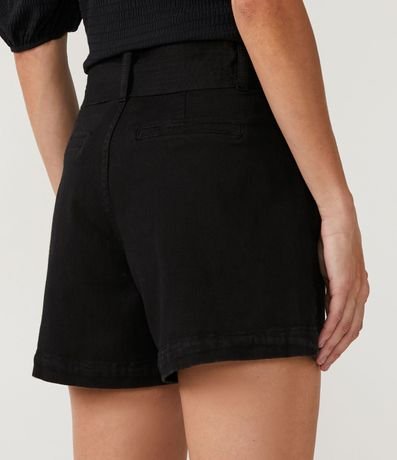 Short Corto en Sarga con Elastano y Cinturón 3