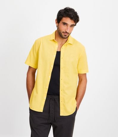 Camisa Comfort Básica en Lino con Manga Corta 2