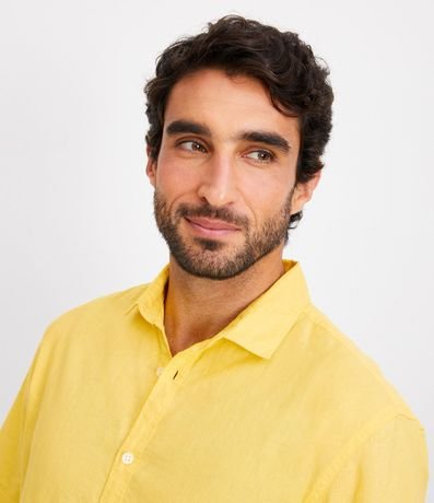 Camisa Comfort Básica en Lino con Manga Corta 6