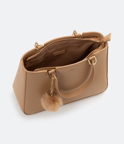 Bolso Transversal Satchel con Correa de Mano con Pompón 6