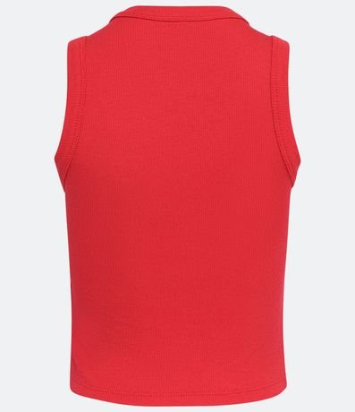 Blusa Cropped sin Manga en Ribana con Cuello Redondo 8