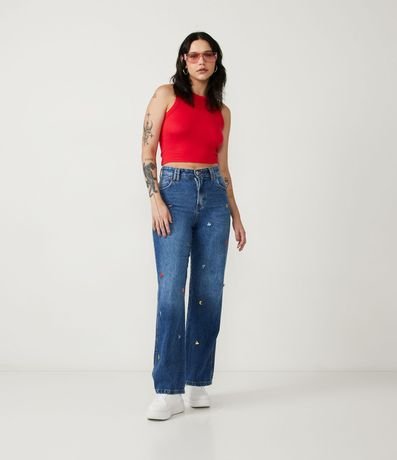 Blusa Cropped sin Manga en Ribana con Cuello Redondo 2
