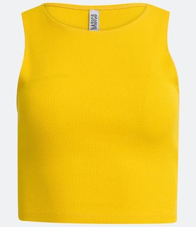 Blusa Cropped sin Mangas en Algodón Acanalado 5