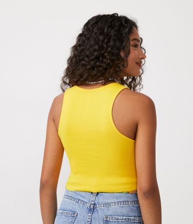 Blusa Cropped sin Mangas en Algodón Acanalado 3