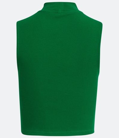 Blusa Cropped Básica sin Manga en Algodón con Cuello Alto 6