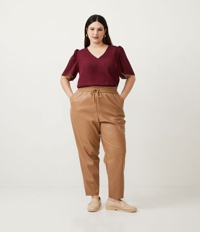 Blusa en Crepé con Manga Corta Curve & Plus Size 2