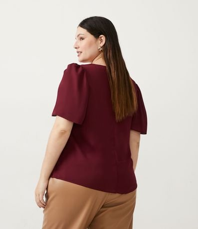 Blusa en Crepé con Manga Corta Curve & Plus Size 3