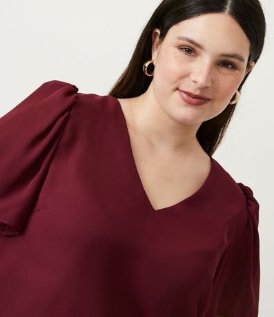Blusa en Crepé con Manga Corta Curve & Plus Size 4