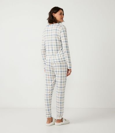 Pijama Largo en Viscolycra con Estampado de Cuadros 2