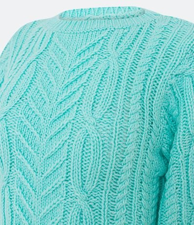 Suéter en Punto con Manga Abullonada y Texturas 3