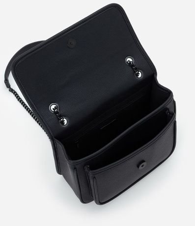 Bolso Médio con Tapa y Correa de Cadena 8