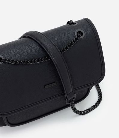 Bolso Médio con Tapa y Correa de Cadena 9