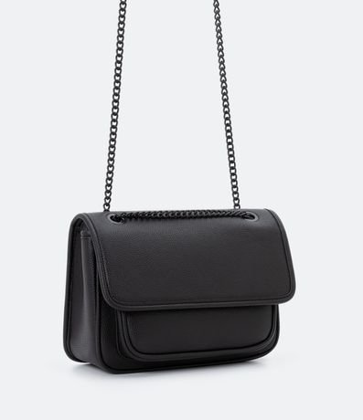 Bolso Médio con Tapa y Correa de Cadena 2
