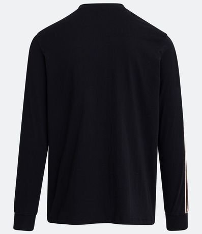 Remera Regular en Algodón con Estampado y Rayas en la Manga 2