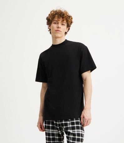 Remera Relaxed en Algodón con Manga Corta