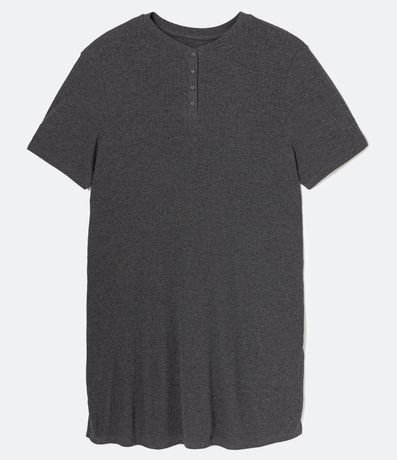 Camisón Corta en Ribana con Botón en el Escote Curve & Plus Size 4