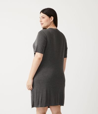Camisón Corta en Ribana con Botón en el Escote Curve & Plus Size 2