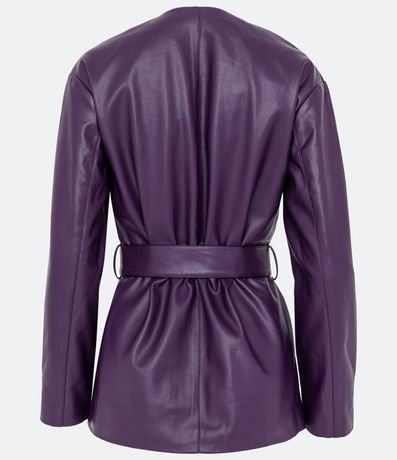 Campera Alargada en PU con Bolsillos y Lazo 6