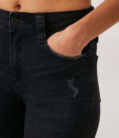 Pantalón Skinny Cintura Alta en Jeans con Gastado y Puntos de Luz 4