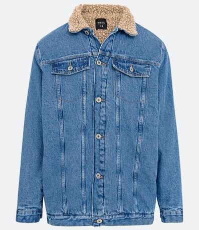 Campera Trucker en Jeans con Cuello con Sherpa 9
