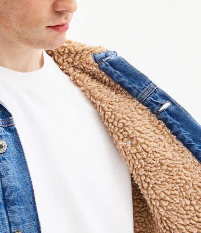 Campera Trucker en Jeans con Cuello con Sherpa 5