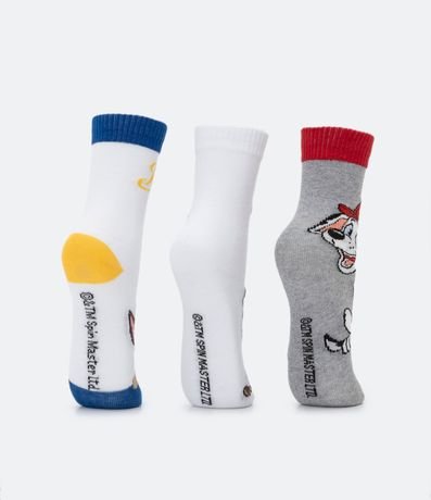 Kit 03 Medias Caño Mediano Infantil con Estampado Patrulla de Perros - Talle 19/22 a 27/30 3