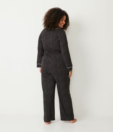 Pijama Mono en Viscolycra con Cruzado y Estampado de Lunares Curve & Plus Size 2