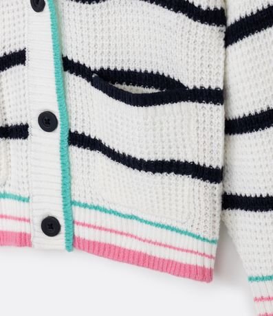 Cardigan Infantil Rayado con Abotonado Frontal - Talle 5 a 14 años 5