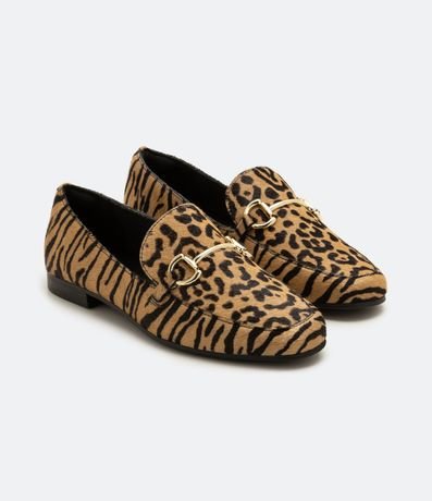 Zapato Mocasín en Cuero con Estampado Animal Print Jaguar 1