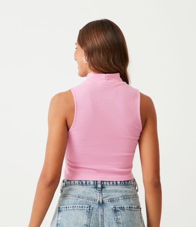 Blusa Cropped Básica sin Manga en Algodón con Cuello Alto 3