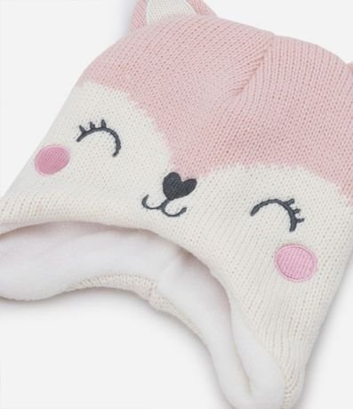 Kit Gorro y Fuante Infantil con Orejitas y Forro en Polar - Talle 0 a 18 meses 3