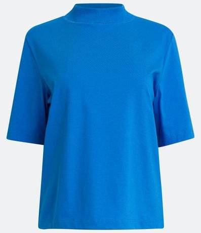 Blusa en Algodón con Cuello Alto y Manga Corta 5