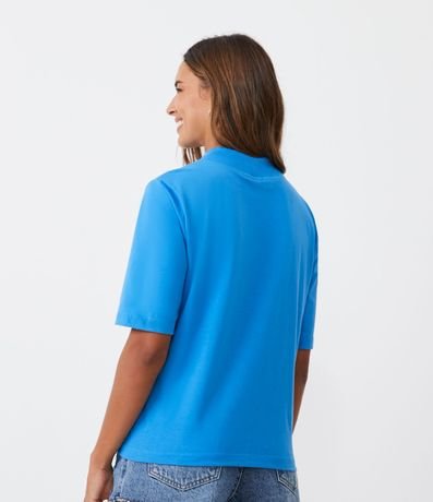 Blusa en Algodón con Cuello Alto y Manga Corta 4