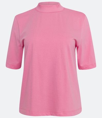 Blusa en Algodón con Cuello Alto y Manga Corta 5