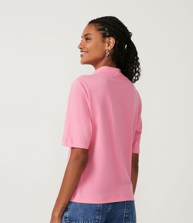 Blusa en Algodón con Cuello Alto y Manga Corta 3