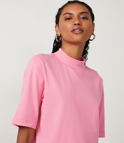 Blusa en Algodón con Cuello Alto y Manga Corta 4