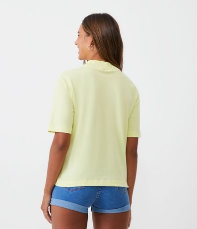 Blusa en Algodón con Cuello Alto y Manga Corta 3