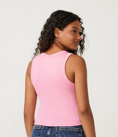 Blusa Cropped sin Manga en Ribana con Cuello Redondo 3