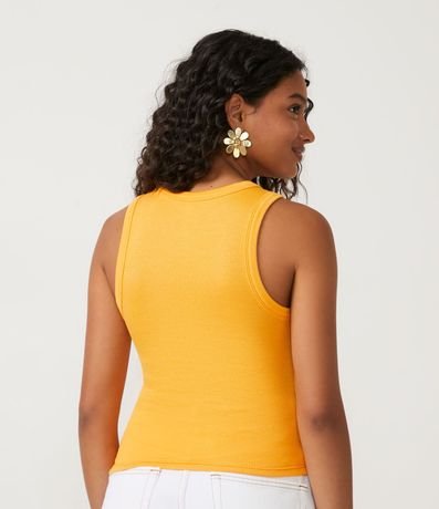 Blusa Cropped sin Manga en Ribana con Cuello Redondo 5