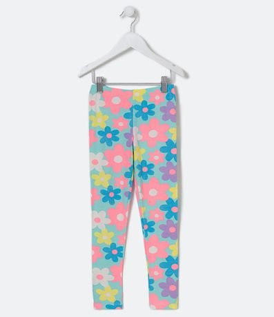 Pantalón Legging Infantil Estampado Flores de Colores - Talle 5 a 14 años 1