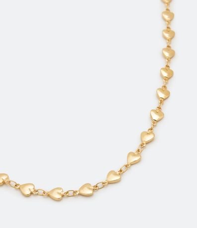 Collar Corto en Metal con Cadena Corazones
