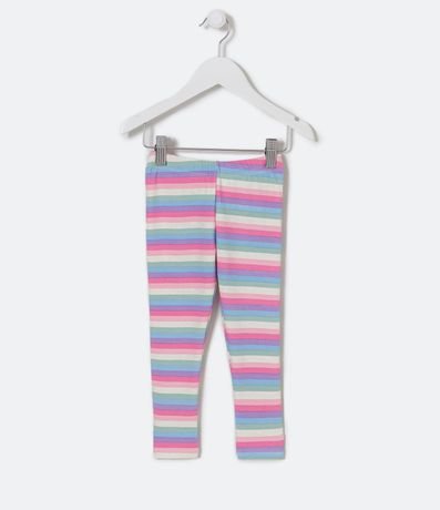 Pantalón Legging Infantil Estampado Rayas de Colores - Talle 1 a 5 años 1