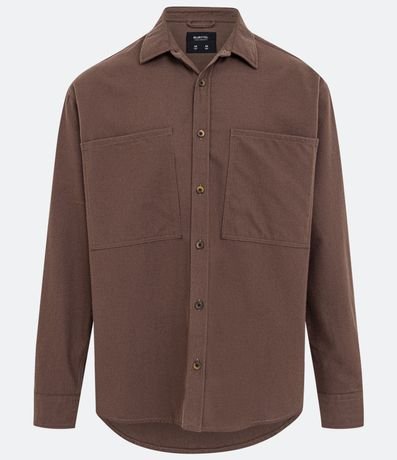 Camisa Overshirt en Franela con Bolsillos Delanteros 6