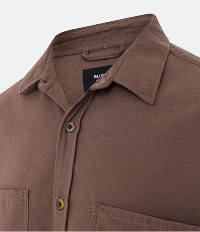 Camisa Overshirt en Franela con Bolsillos Delanteros 8